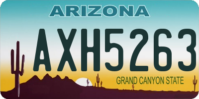 AZ license plate AXH5263