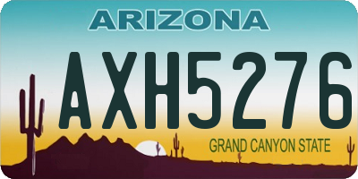 AZ license plate AXH5276