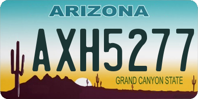 AZ license plate AXH5277
