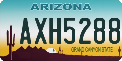 AZ license plate AXH5288