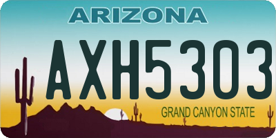 AZ license plate AXH5303