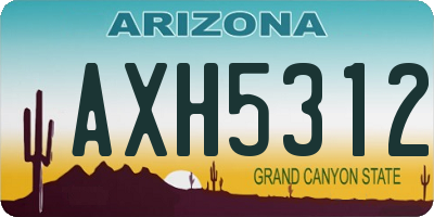 AZ license plate AXH5312