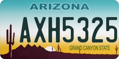 AZ license plate AXH5325