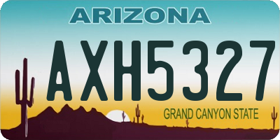 AZ license plate AXH5327