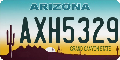 AZ license plate AXH5329
