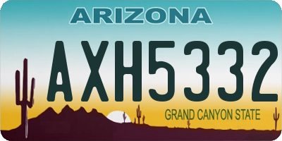 AZ license plate AXH5332