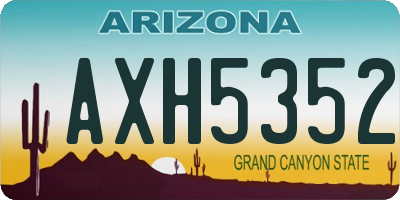 AZ license plate AXH5352