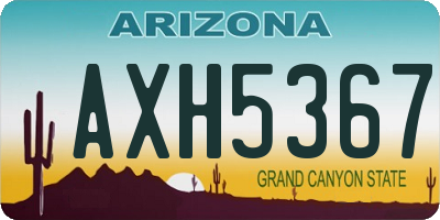 AZ license plate AXH5367