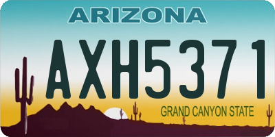 AZ license plate AXH5371