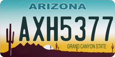 AZ license plate AXH5377