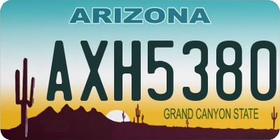 AZ license plate AXH5380