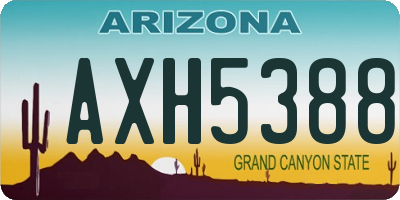 AZ license plate AXH5388