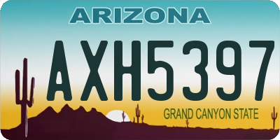 AZ license plate AXH5397