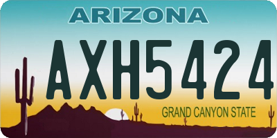 AZ license plate AXH5424