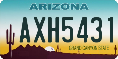AZ license plate AXH5431