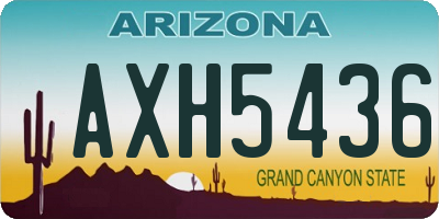 AZ license plate AXH5436