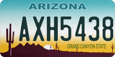 AZ license plate AXH5438