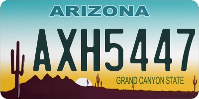 AZ license plate AXH5447
