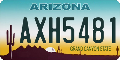 AZ license plate AXH5481