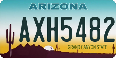 AZ license plate AXH5482