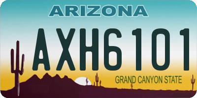 AZ license plate AXH6101