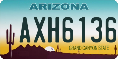 AZ license plate AXH6136