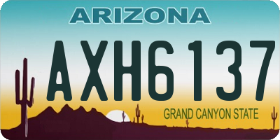 AZ license plate AXH6137