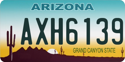 AZ license plate AXH6139