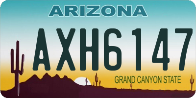 AZ license plate AXH6147