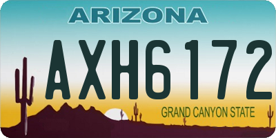 AZ license plate AXH6172