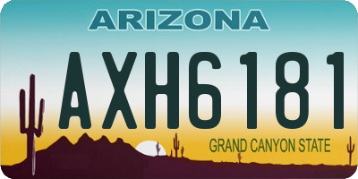AZ license plate AXH6181