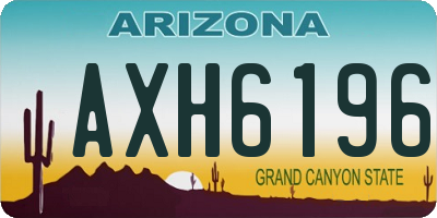 AZ license plate AXH6196