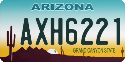 AZ license plate AXH6221