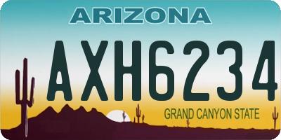 AZ license plate AXH6234