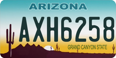 AZ license plate AXH6258
