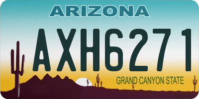 AZ license plate AXH6271