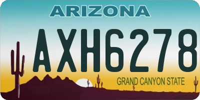 AZ license plate AXH6278