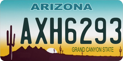 AZ license plate AXH6293
