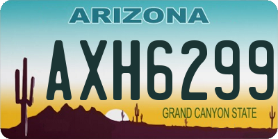 AZ license plate AXH6299