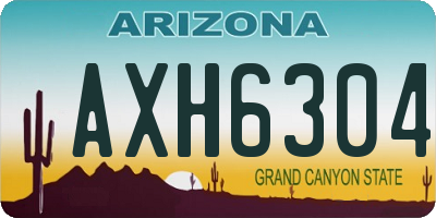 AZ license plate AXH6304