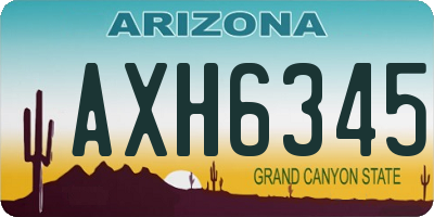 AZ license plate AXH6345
