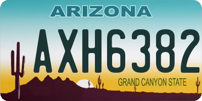 AZ license plate AXH6382