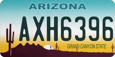 AZ license plate AXH6396