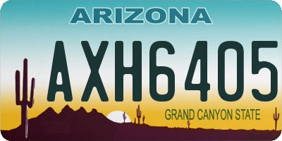 AZ license plate AXH6405