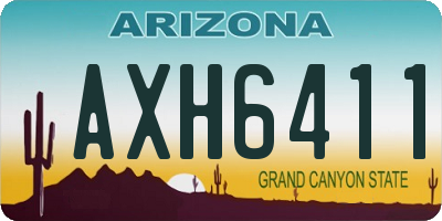 AZ license plate AXH6411