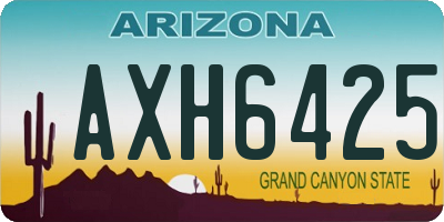 AZ license plate AXH6425