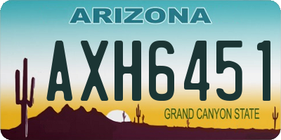 AZ license plate AXH6451