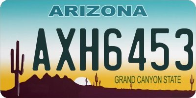 AZ license plate AXH6453