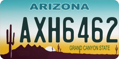 AZ license plate AXH6462