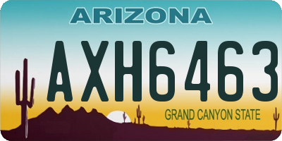 AZ license plate AXH6463